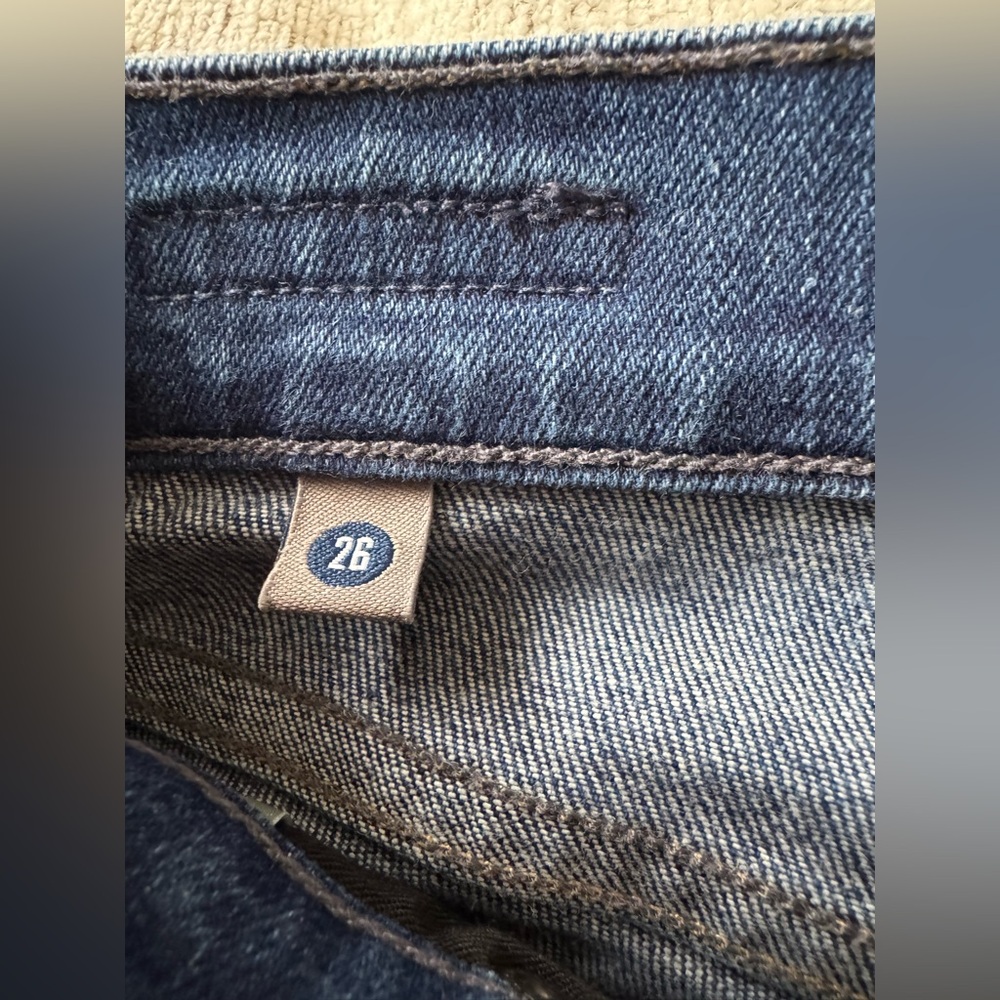 Citizens Of Humanity Dark Blue Cropped Straight Leg Jeans - Picture 3 of 6